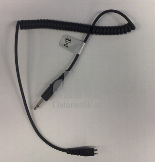 3,5 mm rett plugg m/kabel, sort